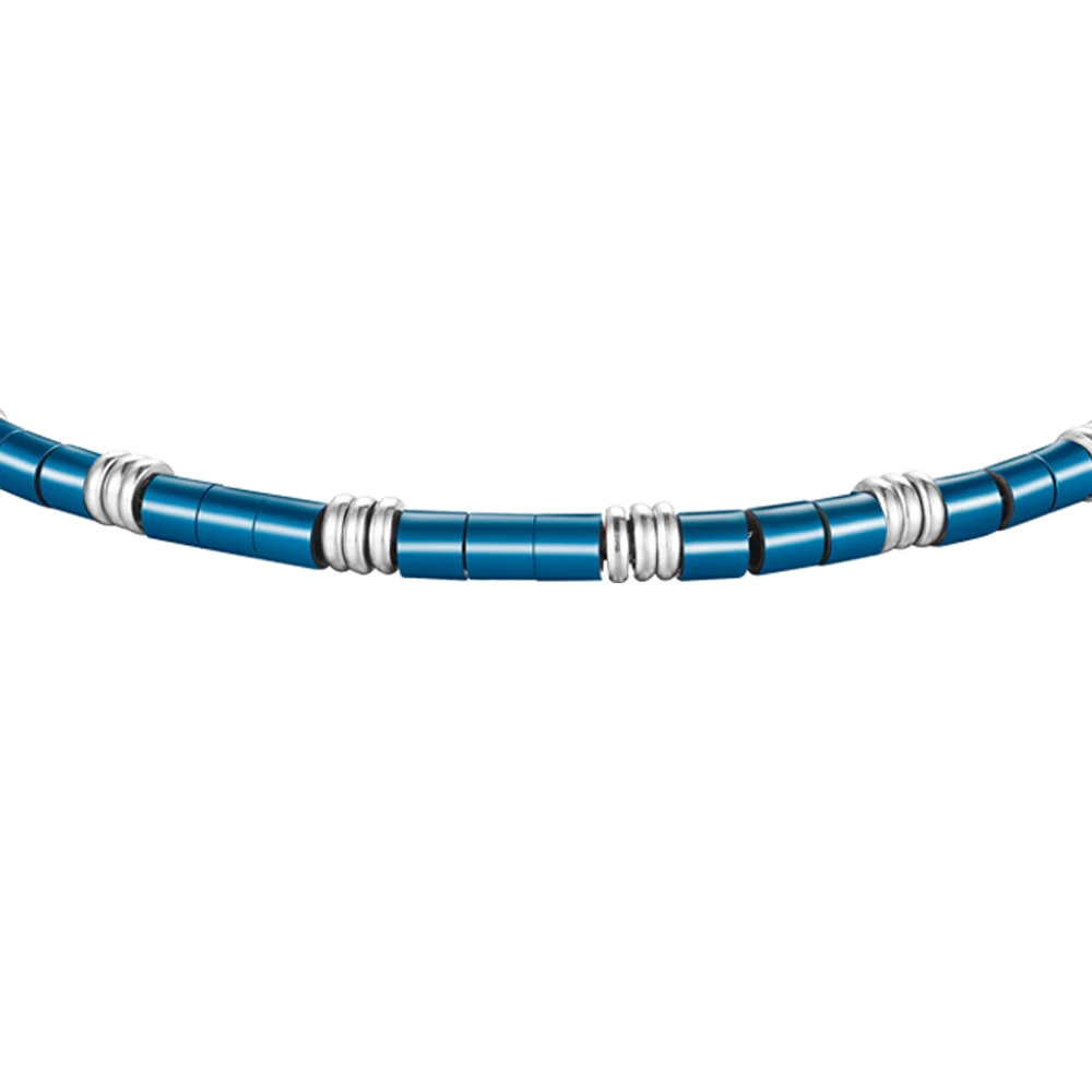 BRACCIALE UOMO IN ACCIAIO CON ELEMENTI IN ACCIAIO IP BLU - Image 4