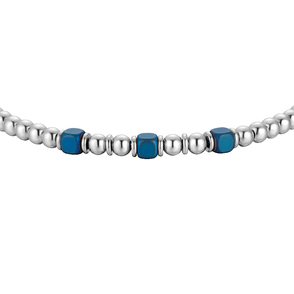BRACCIALE UOMO IN ACCIAIO CON ELEMENTI IN EMATITE BLU - Image 4