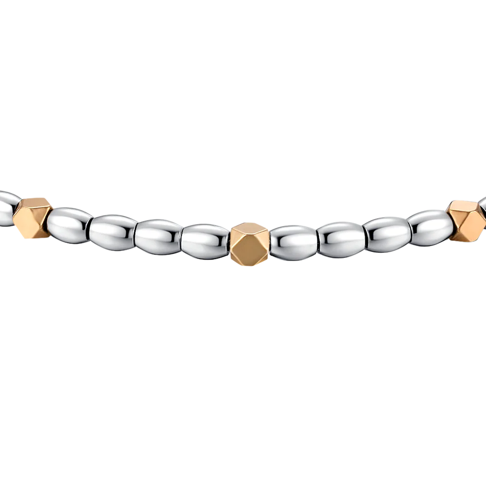 BRACCIALE UOMO IN ACCIAIO CON ELEMENTI IN EMATITE IP GOLD - Image 5