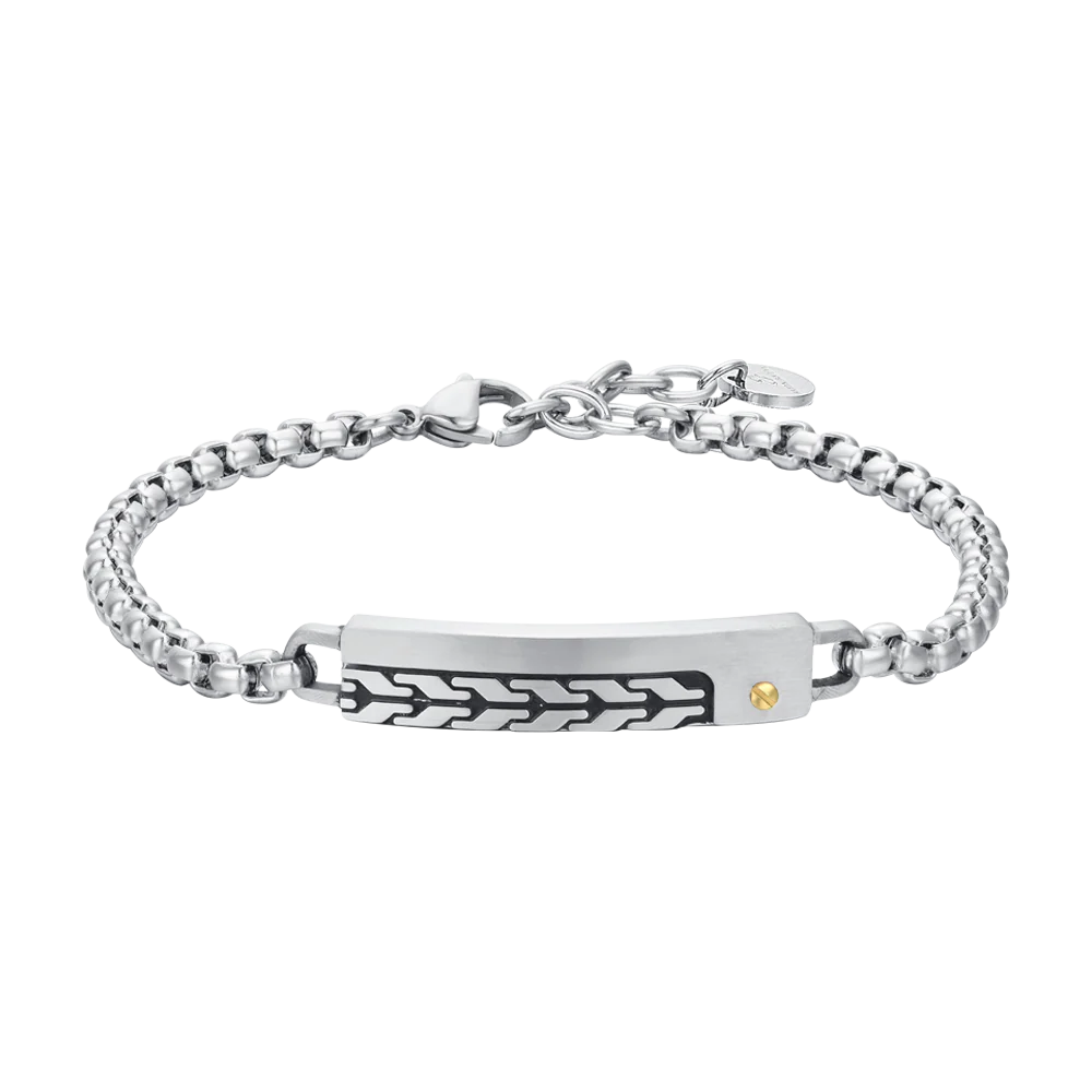 BRACCIALE UOMO IN ACCIAIO CON ELEMENTO