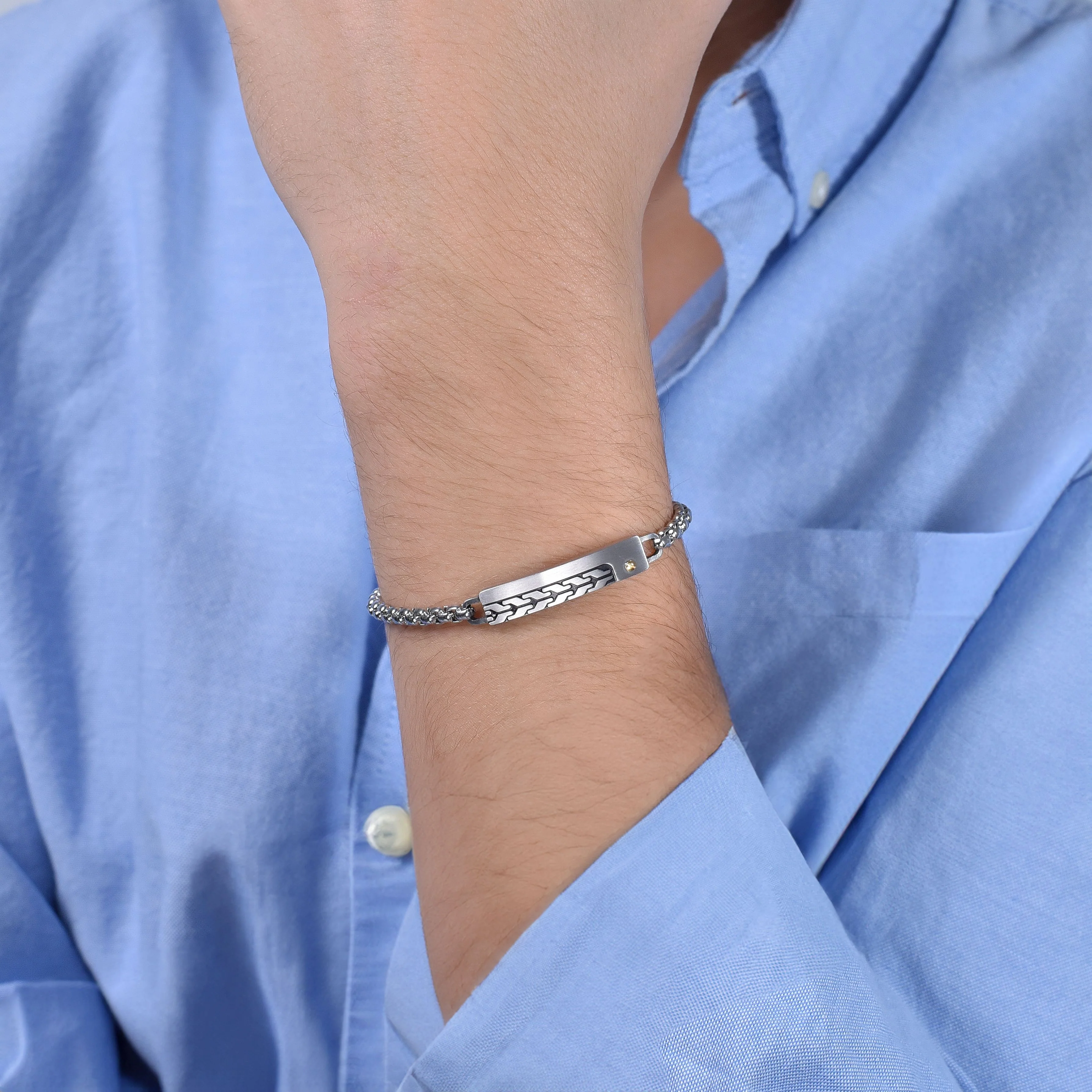 BRACCIALE UOMO IN ACCIAIO CON ELEMENTO - Image 2