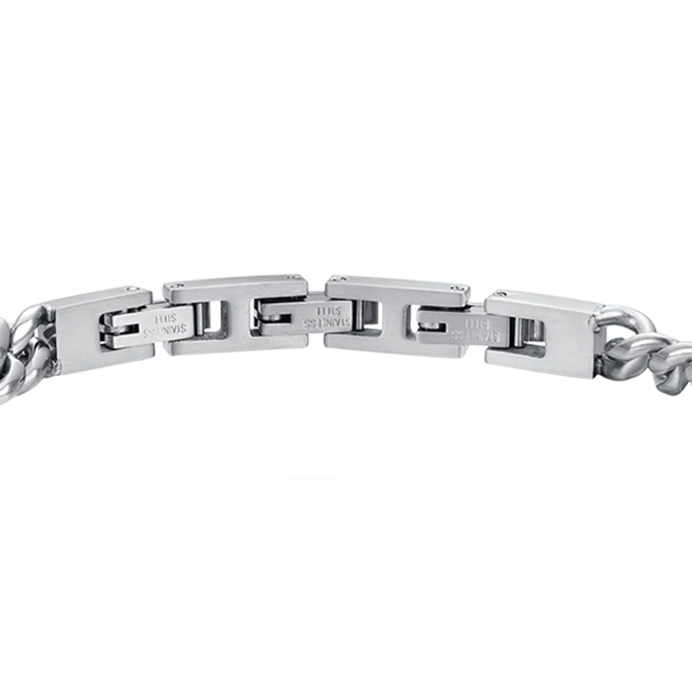 BRACCIALE UOMO IN ACCIAIO CON ELEMENTO CON CRISTALLI NERI - Image 5