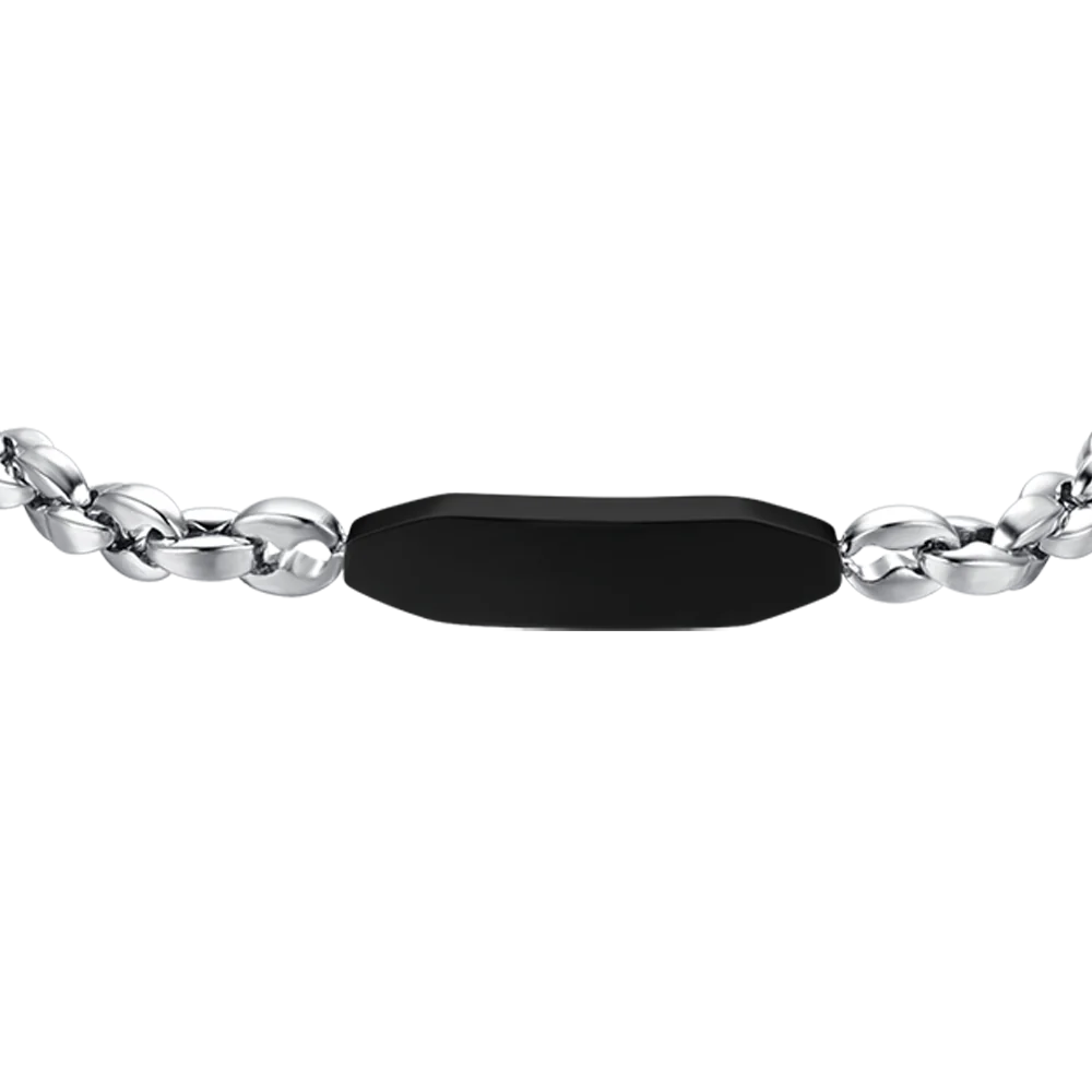 BRACCIALE UOMO IN ACCIAIO CON ELEMENTO IP NERO - Image 4