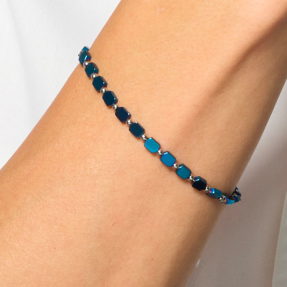 BRACCIALE UOMO IN ACCIAIO CON EMATITE BLU - Image 2