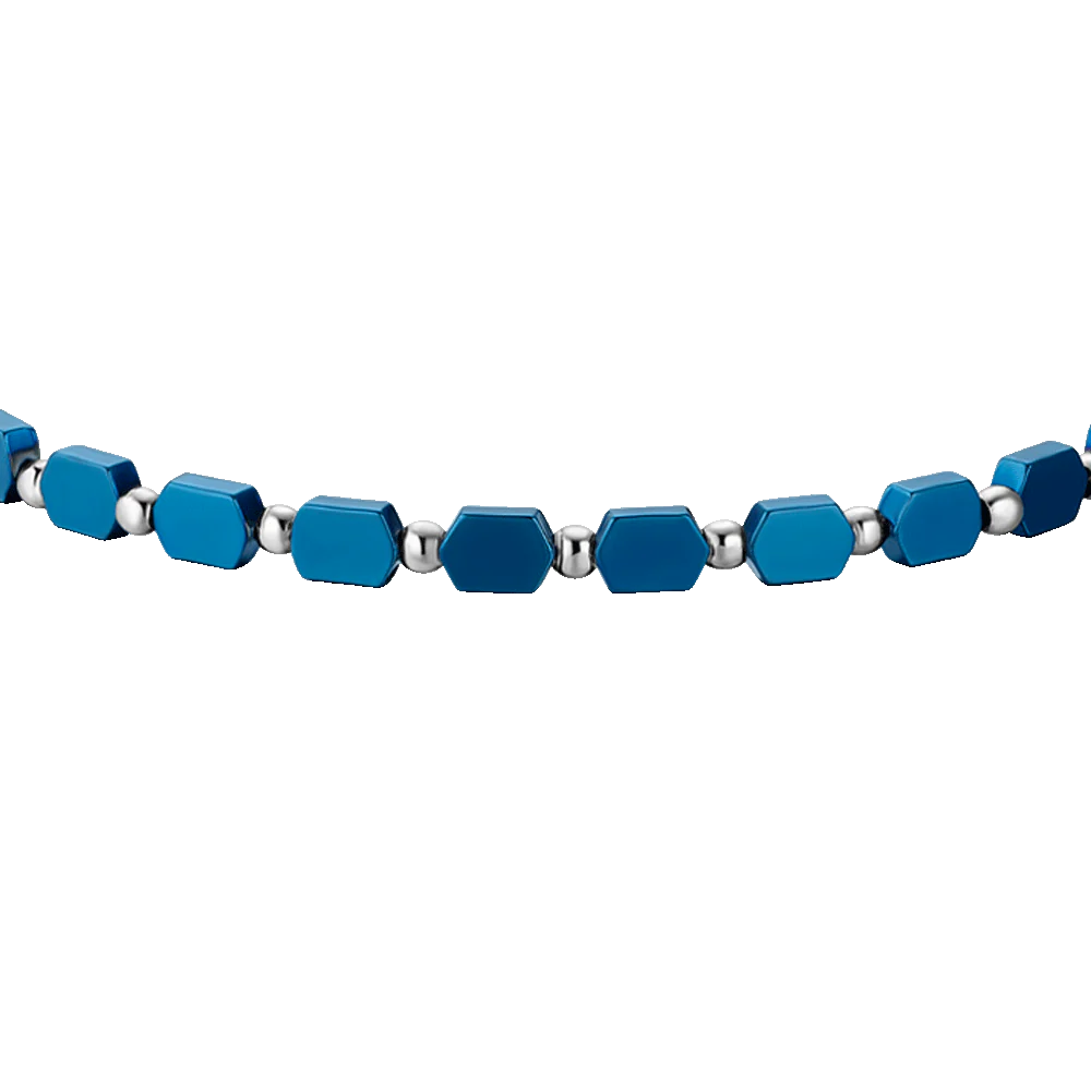 BRACCIALE UOMO IN ACCIAIO CON EMATITE BLU - Image 4