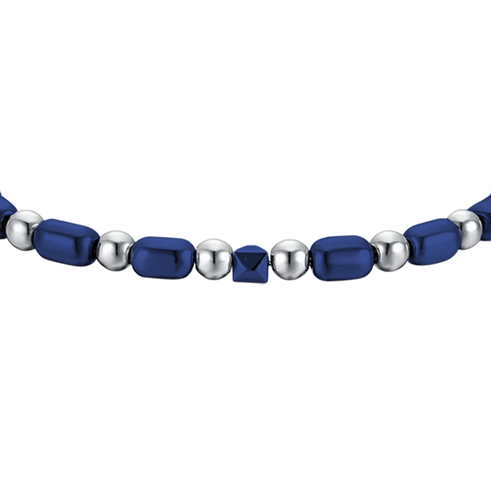 BRACCIALE UOMO IN ACCIAIO CON EMATITE BLU - Image 4