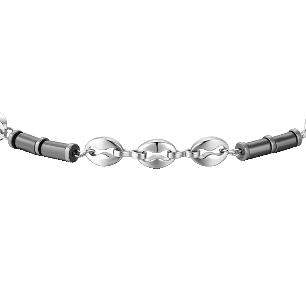 BRACCIALE UOMO IN ACCIAIO CON EMATITE GRIGIA - Image 4