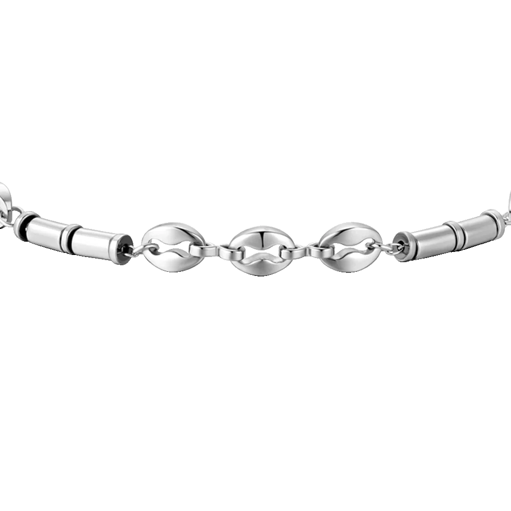 BRACCIALE UOMO IN ACCIAIO CON EMATITE SILVER - Image 4