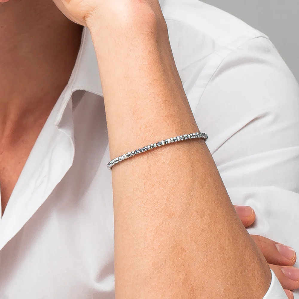 BRACCIALE UOMO IN ACCIAIO CON EMATITE SILVER - Image 2