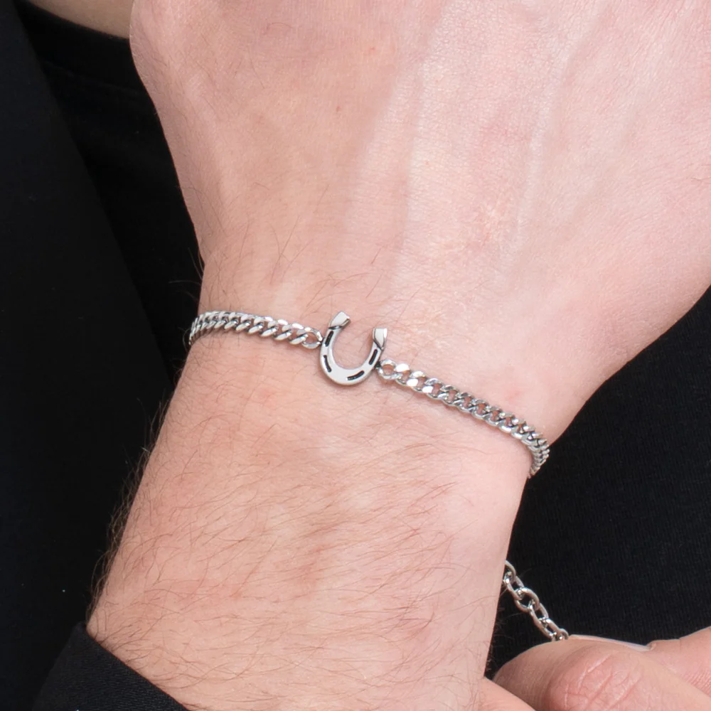 BRACCIALE UOMO IN ACCIAIO CON FERRO DI CAVALLO - Image 2