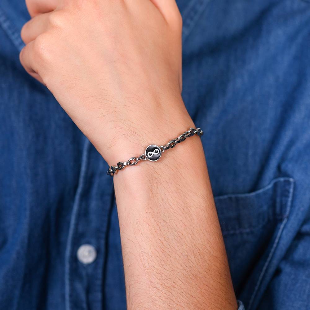 BRACCIALE UOMO IN ACCIAIO CON INFINITO - Image 2