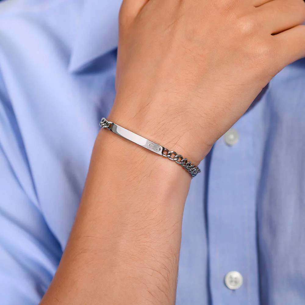 BRACCIALE UOMO IN ACCIAIO CON INFINITO - Image 2