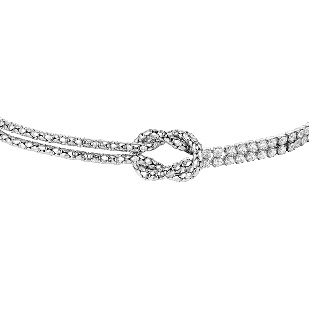 BRACCIALE UOMO IN ACCIAIO CON NODO E ZIRCONI BIANCHI - Image 4