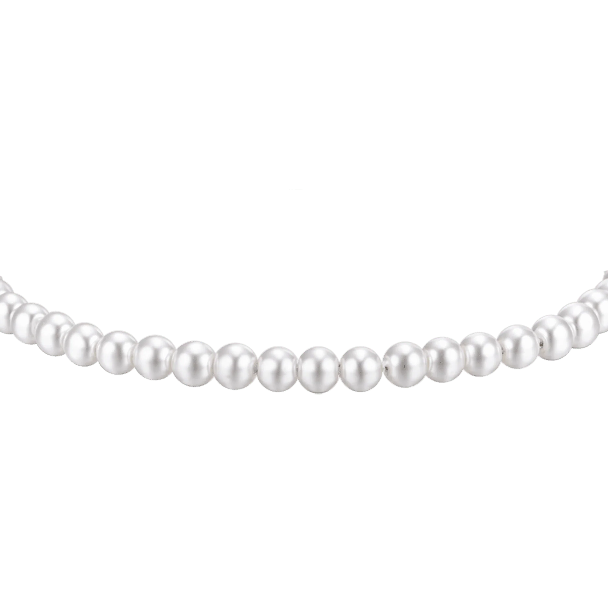 BRACCIALE UOMO IN ACCIAIO CON PERLE SINTETICHE BIANCHE - Image 5