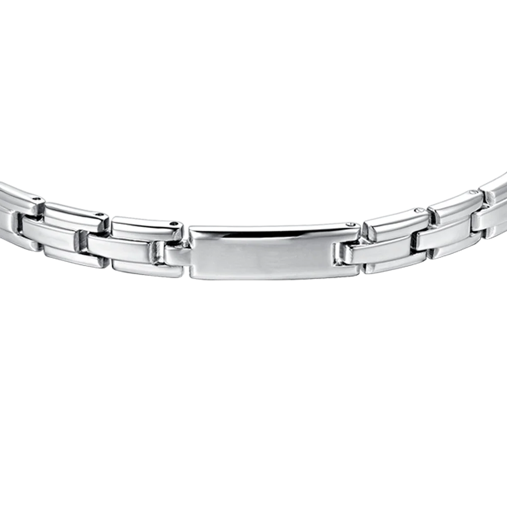 BRACCIALE UOMO IN ACCIAIO CON PIASTRA SILVER - Image 4