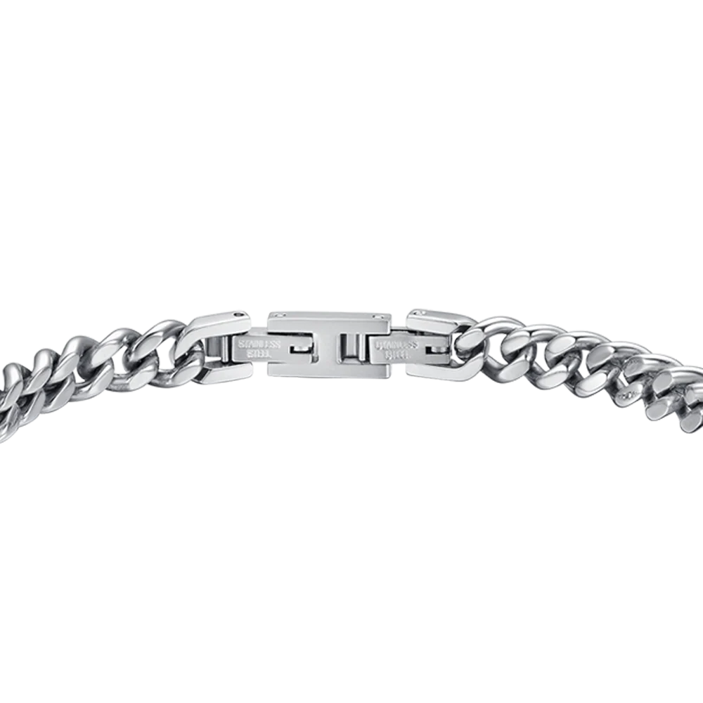 BRACCIALE UOMO IN ACCIAIO CON PIASTRA SILVER IP NERO - Image 5