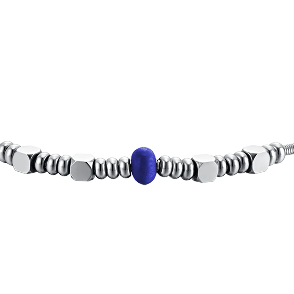 BRACCIALE UOMO IN ACCIAIO CON PIETRA BLU - Image 4