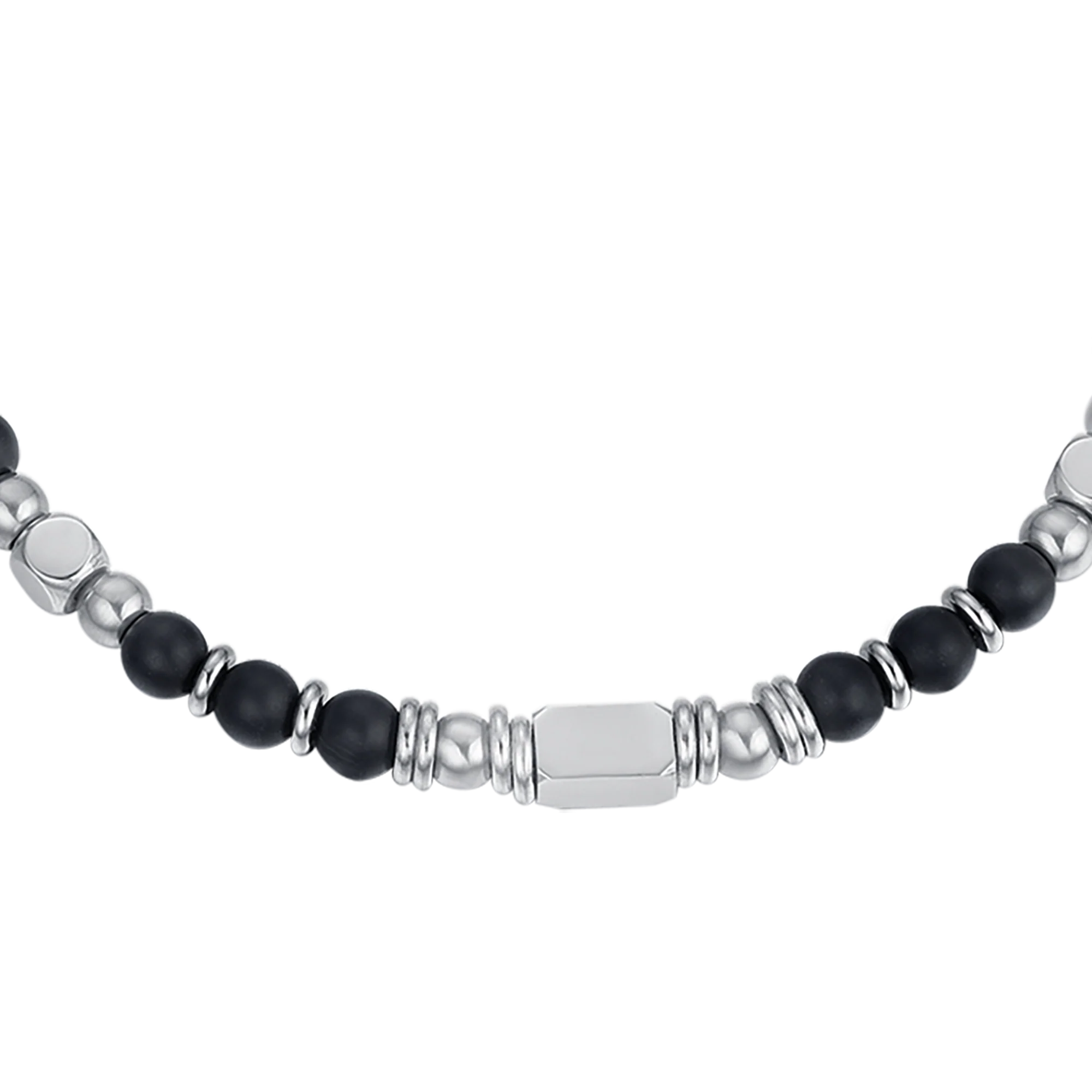 BRACCIALE UOMO IN ACCIAIO CON AGATA NERA - Image 4