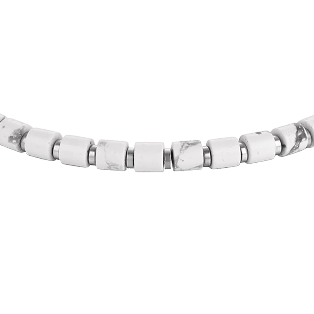 BRACCIALE UOMO IN ACCIAIO CON PIETRE BIANCHE - Image 4