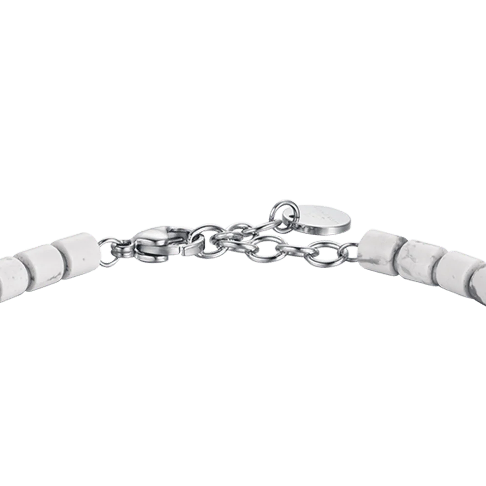 BRACCIALE UOMO IN ACCIAIO CON PIETRE BIANCHE - Image 5