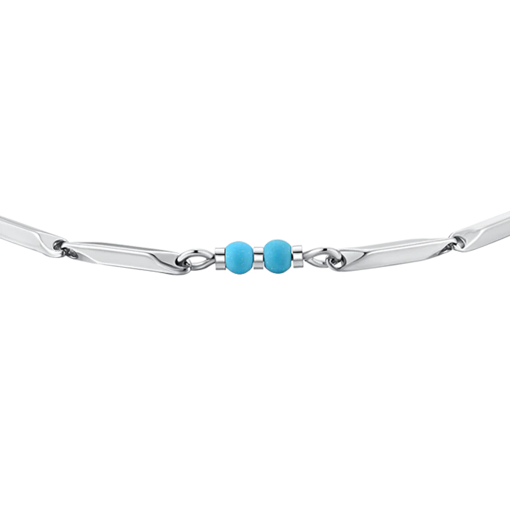 BRACCIALE UOMO IN ACCIAIO CON PIETRE TURCHESI - Image 4