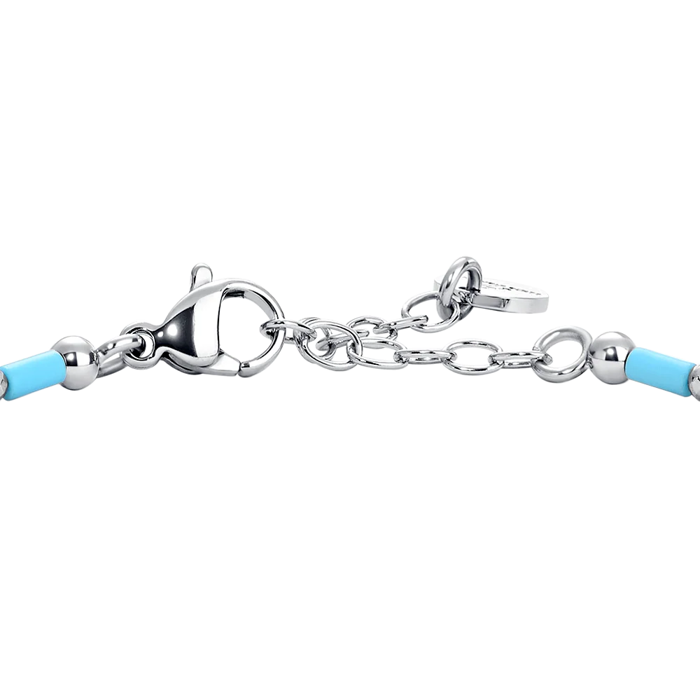 BRACCIALE UOMO IN ACCIAIO CON PIETRE TURCHESU ED EMATITE - Image 5