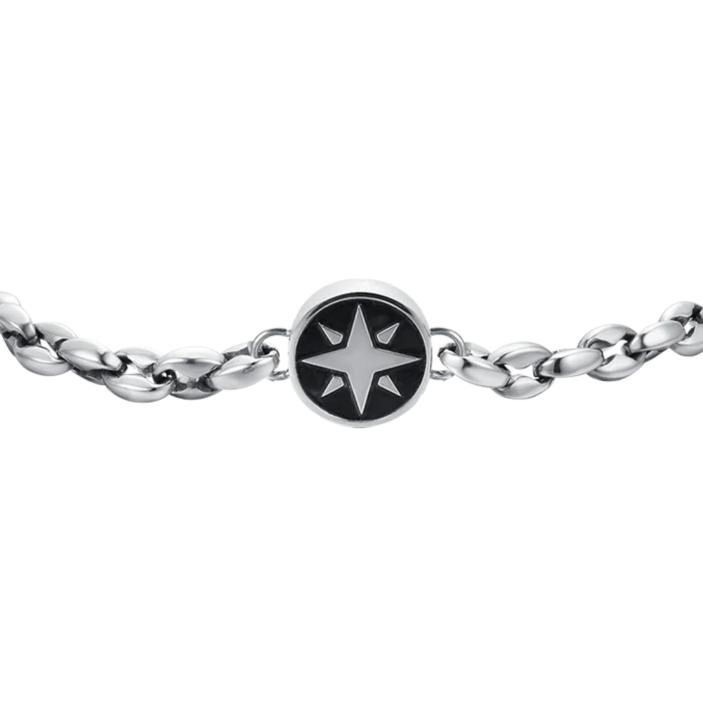 BRACCIALE UOMO IN ACCIAIO CON ROSA DEI VENTI - Image 4