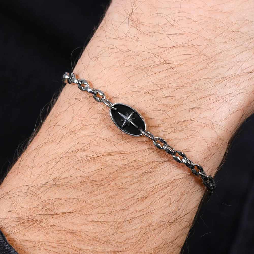 BRACCIALE UOMO IN ACCIAIO CON ROSA DEI VENTI - Image 2