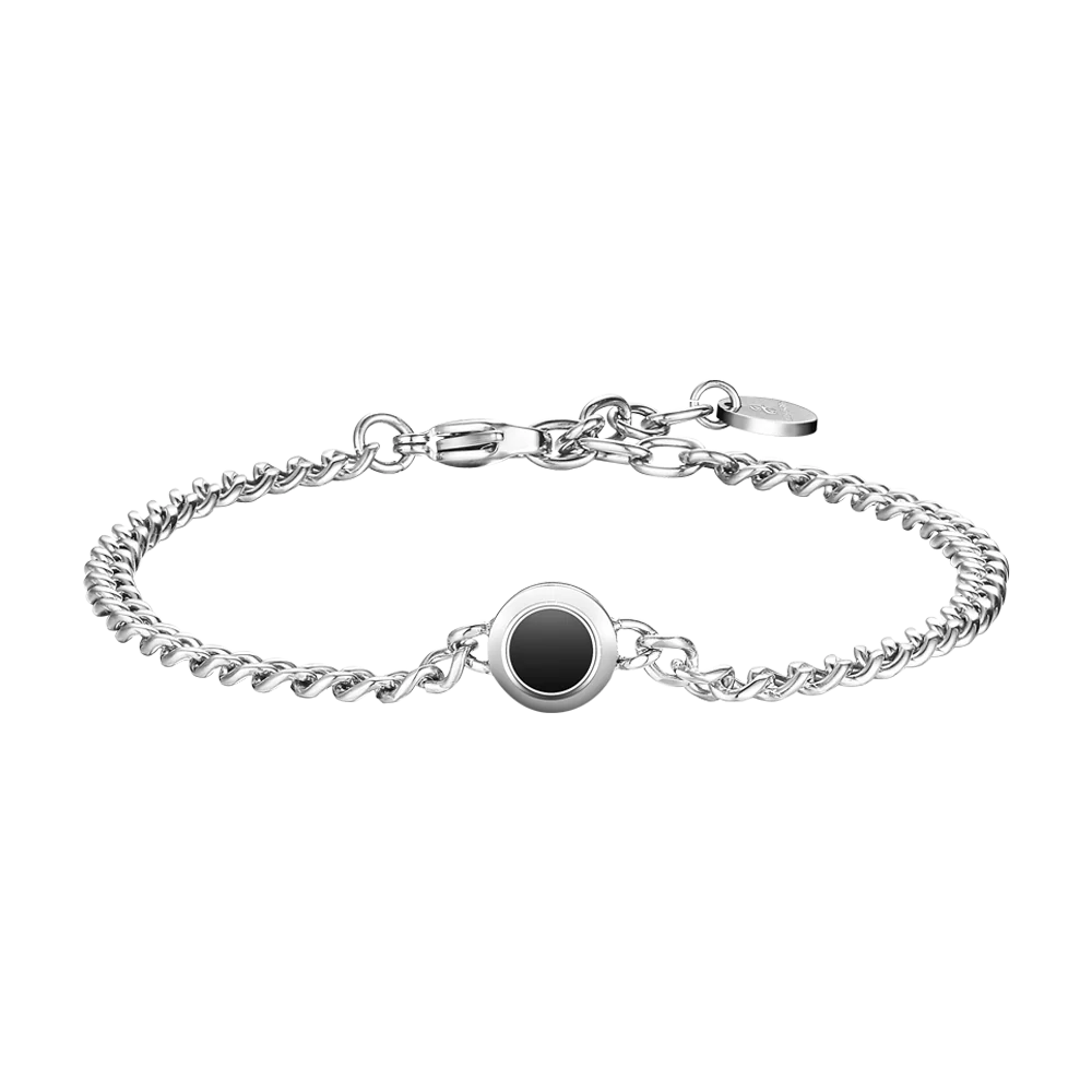 BRACCIALE UOMO IN ACCIAIO CON SMALTO NERO