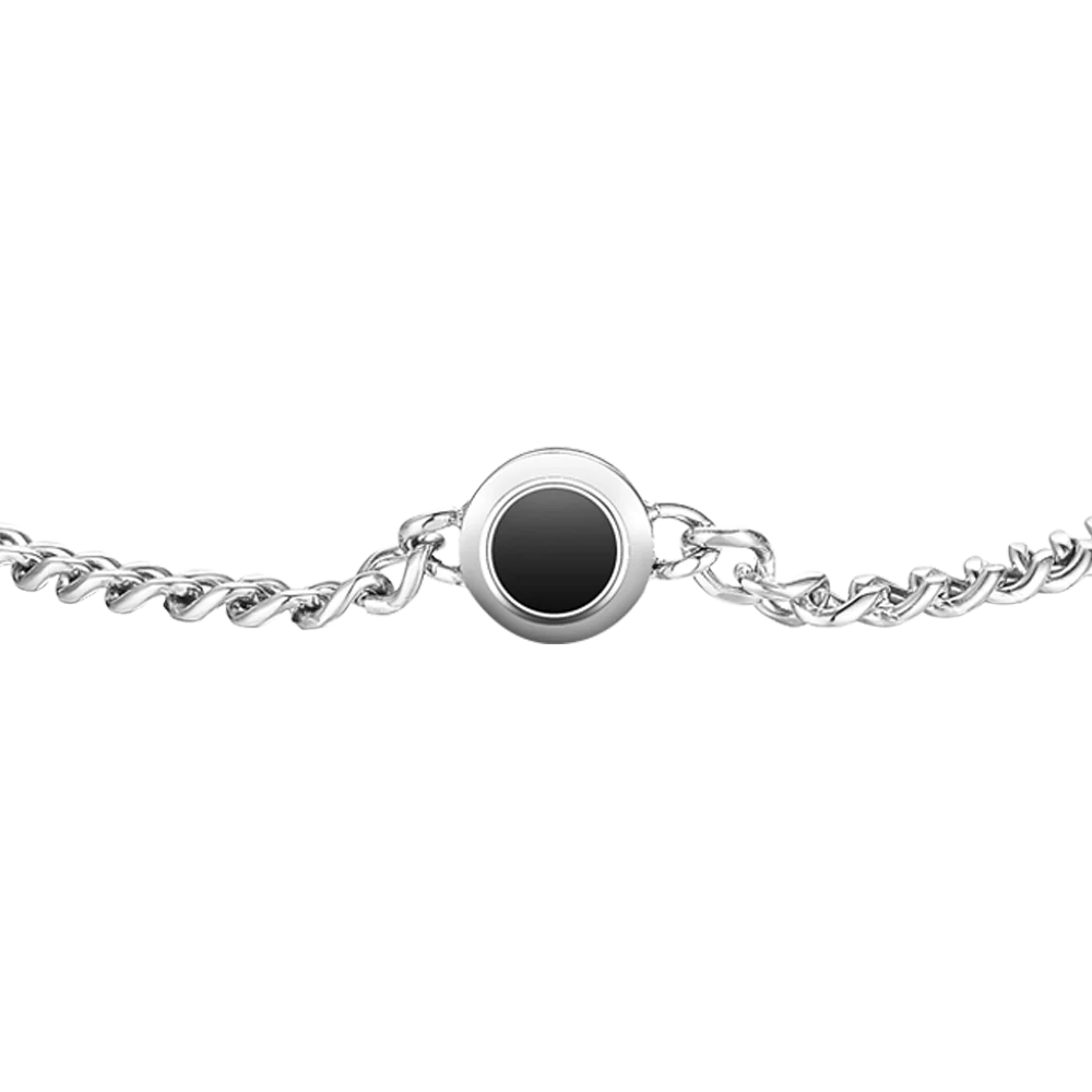 BRACCIALE UOMO IN ACCIAIO CON SMALTO NERO - Image 4