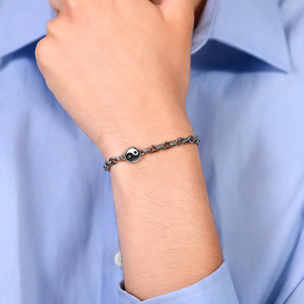 BRACCIALE UOMO IN ACCIAIO CON TAO - Image 2