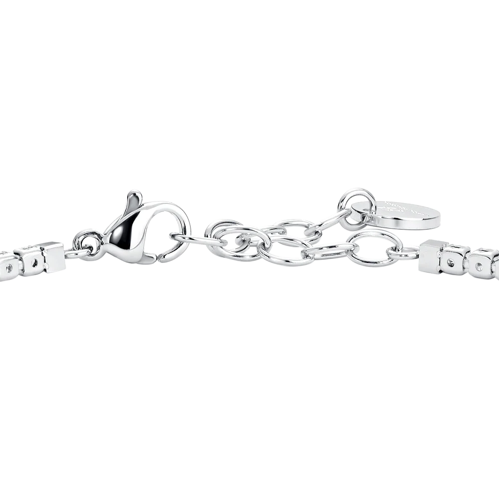 BRACCIALE UOMO IN ACCIAIO CON ZIRCONI BLU E BIANCHI - Image 6