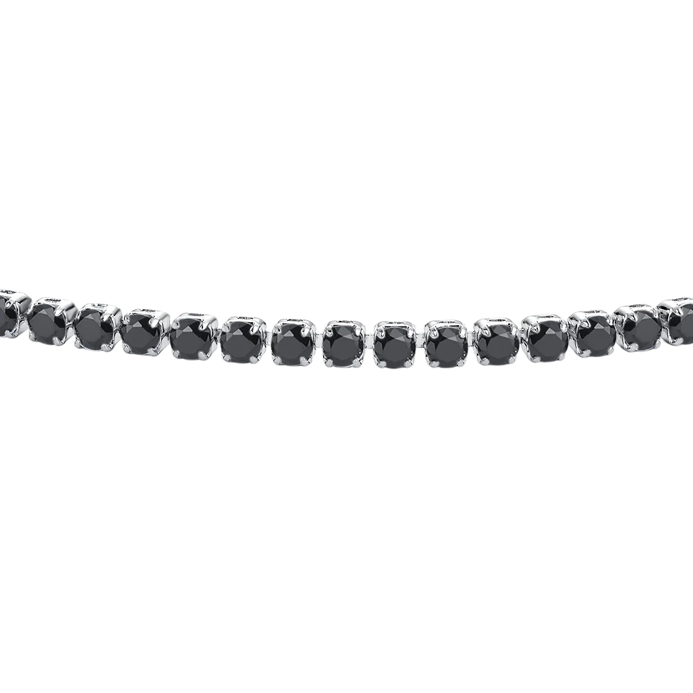 BRACCIALE UOMO IN ACCIAIO CON ZIRCONI NERI - Image 5