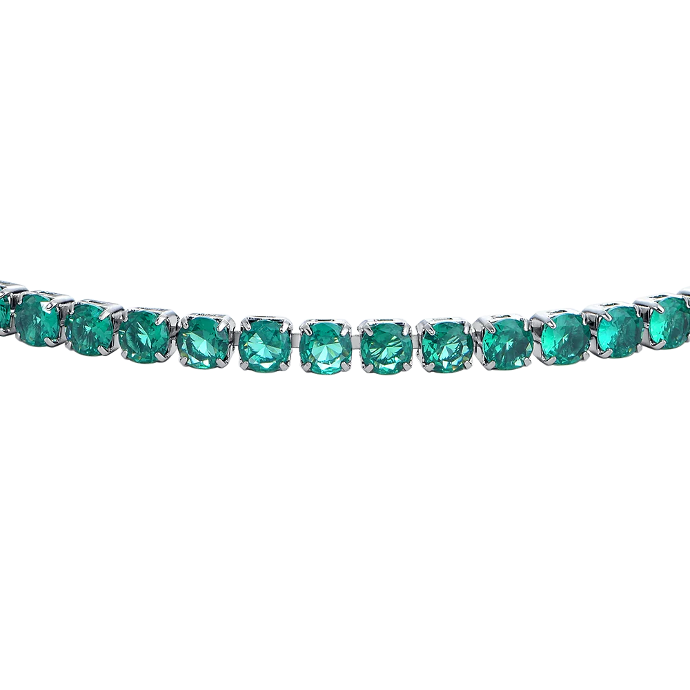 BRACCIALE UOMO IN ACCIAIO CON ZIRCONI VERDI - Image 5