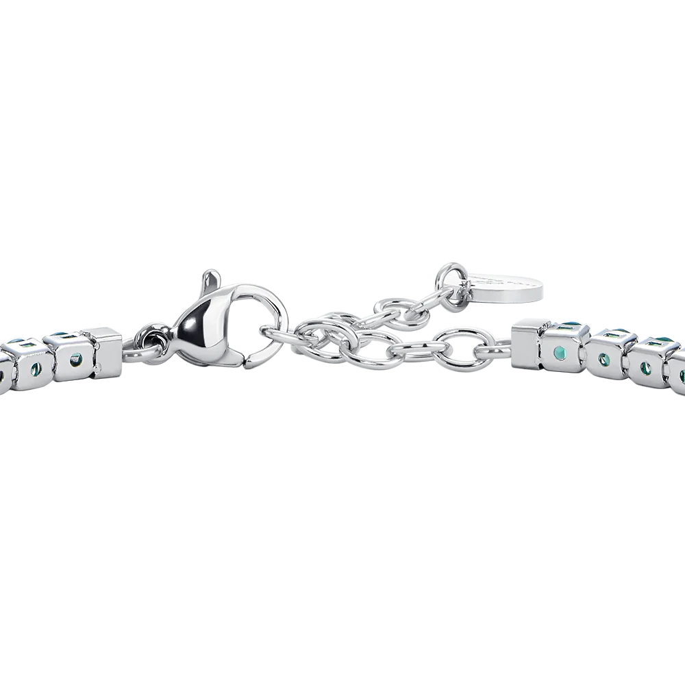 BRACCIALE UOMO IN ACCIAIO CON ZIRCONI VERDI - Image 6