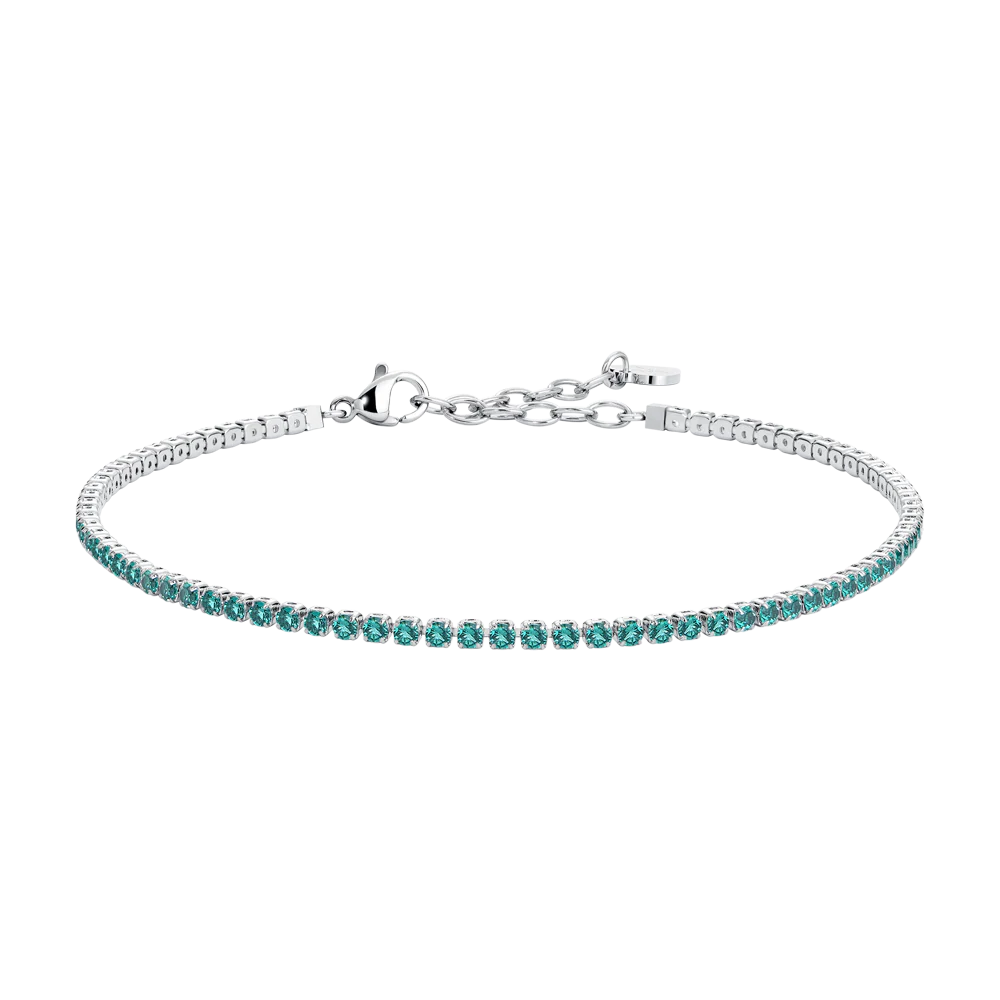 BRACCIALE UOMO IN ACCIAIO CON ZIRCONI VERDI