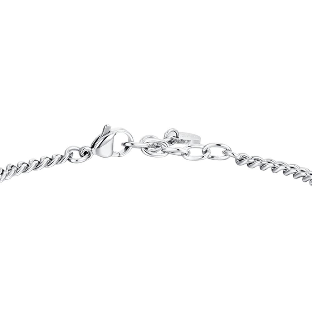 BRACCIALE UOMO IN ACCIAIO CROCE IP BLACK E ZIRCONE BIANCO - Image 5