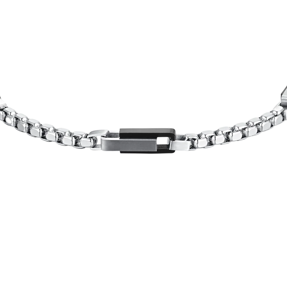 BRACCIALE UOMO IN ACCIAIO ELEMENTI IN ACCIAIO IP BLACK - Image 4