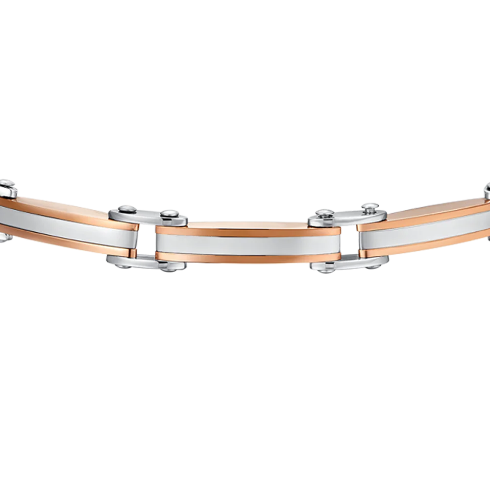 BRACCIALE UOMO IN ACCIAIO ELEMENTI IN ACCIAIO IP ROSE GOLD - Image 4