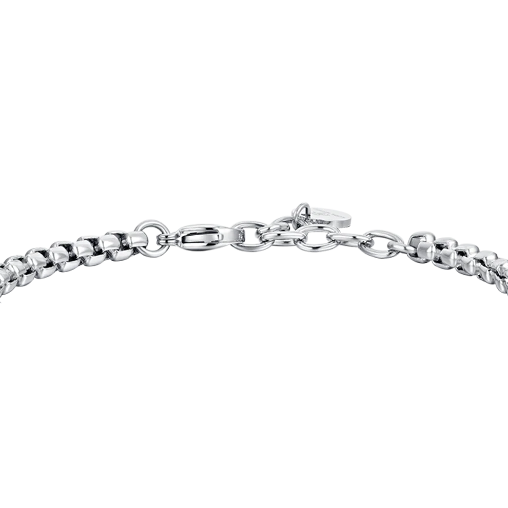 BRACCIALE UOMO IN ACCIAIO ELEMENTI IN CERAMICA NERA - Image 5
