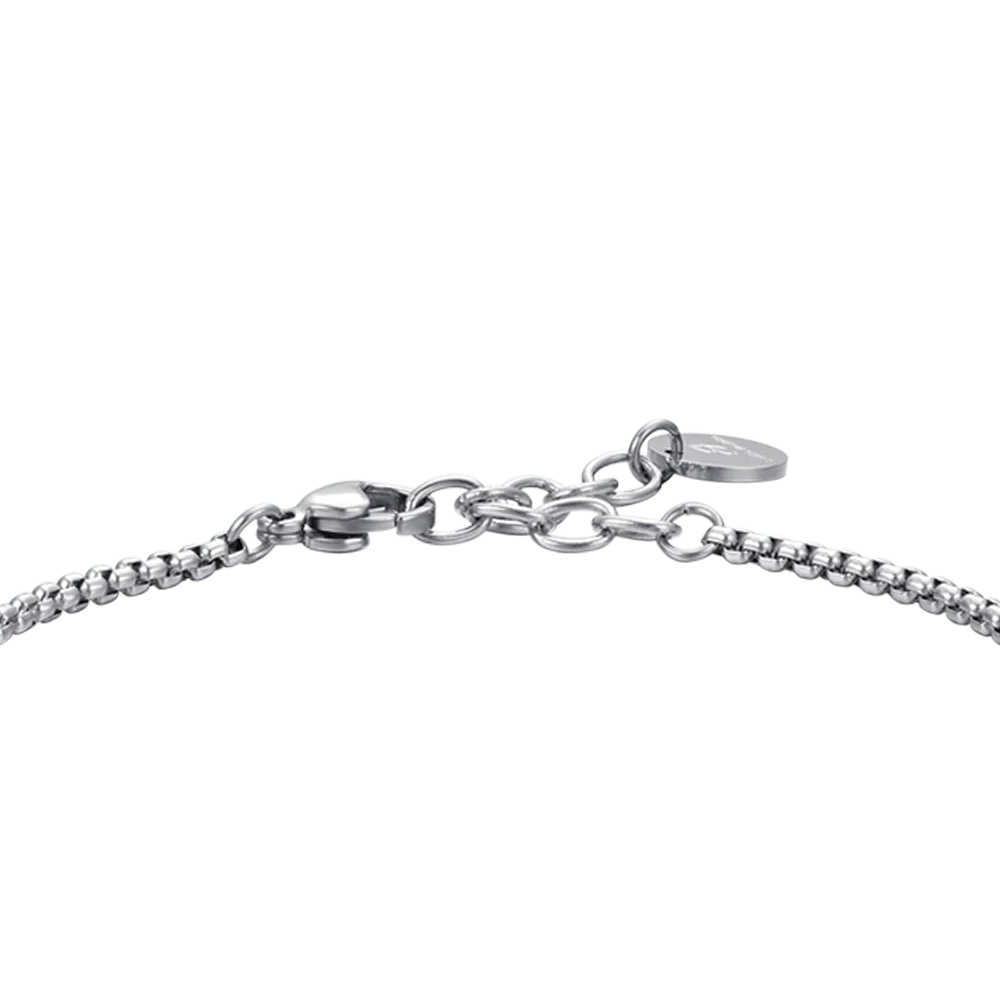 BRACCIALE UOMO IN ACCIAIO ELEMENTO CON ANCORA SILVER E SMALTO NERO - Image 3
