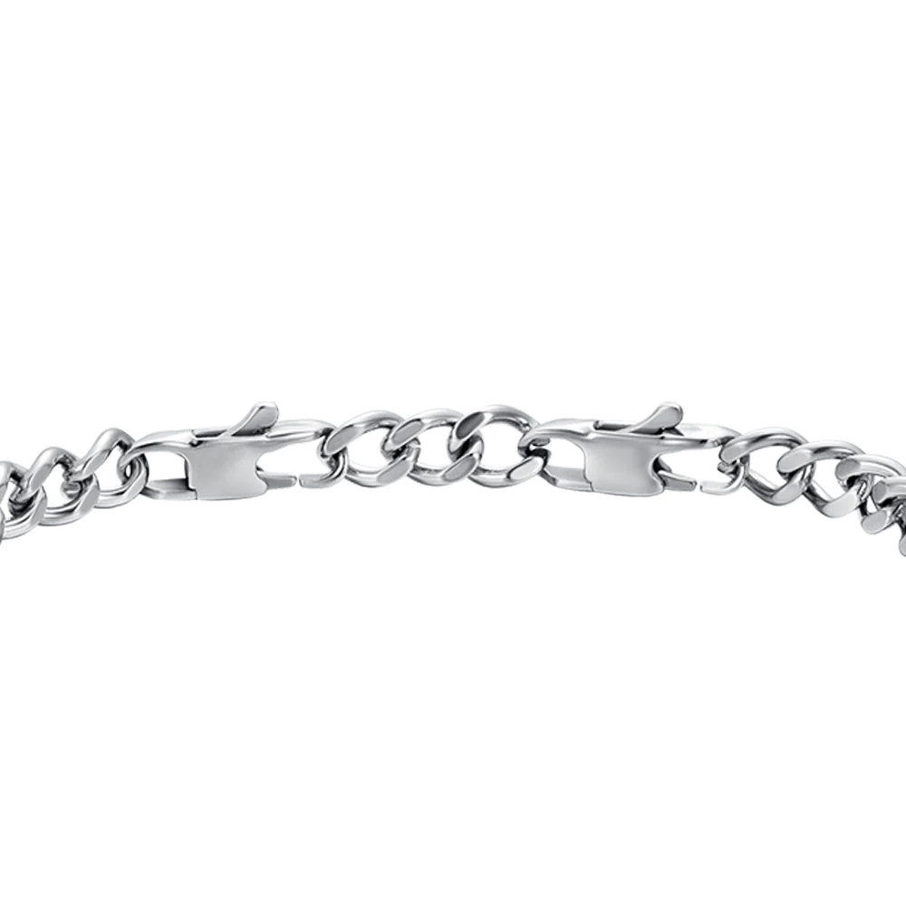 BRACCIALE UOMO IN ACCIAIO ELEMENTO CON CRISTALLI NERI - Image 5