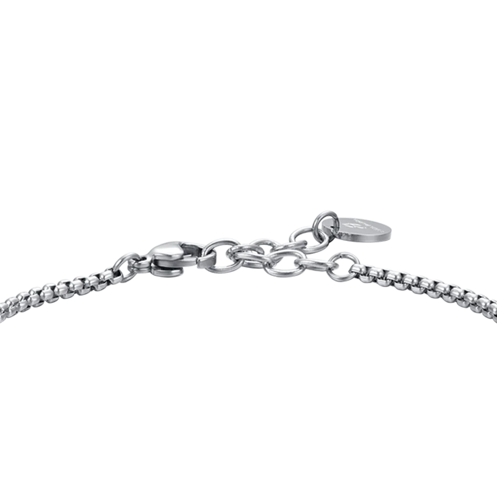 BRACCIALE UOMO IN ACCIAIO ELEMENTO CON CROCE SILVER E SMALTO NERO - Image 5