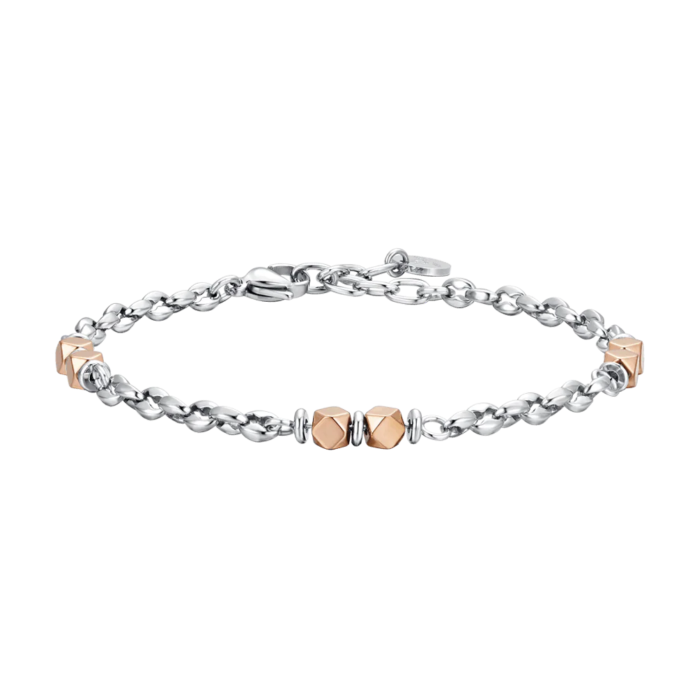 BRACCIALE UOMO IN ACCIAIO EMATITE IP ROSE