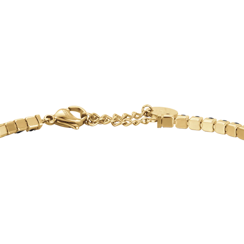 BRACCIALE UOMO IN ACCIAIO IP GOLD CON CRISTALLI NERI - Image 3