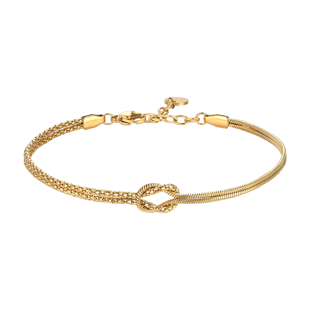 BRACCIALE UOMO IN ACCIAIO IP GOLD CON NODO