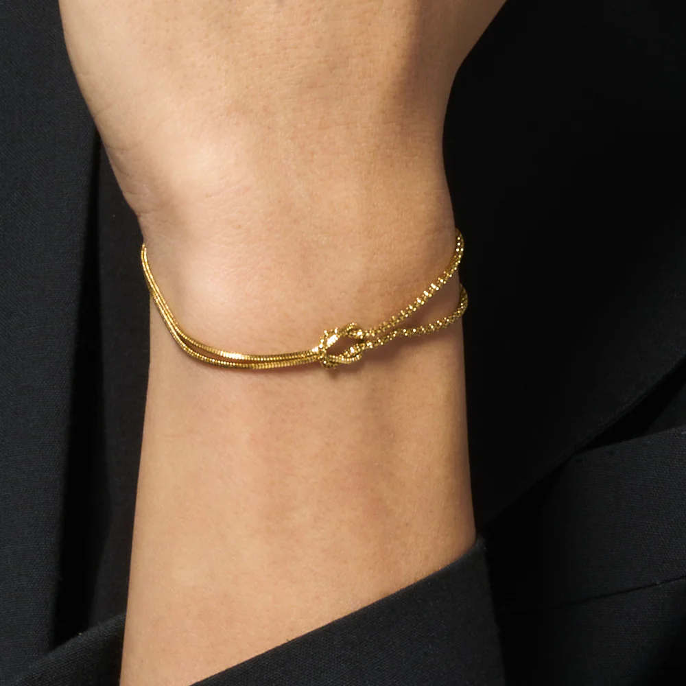 BRACCIALE UOMO IN ACCIAIO IP GOLD CON NODO - Image 2