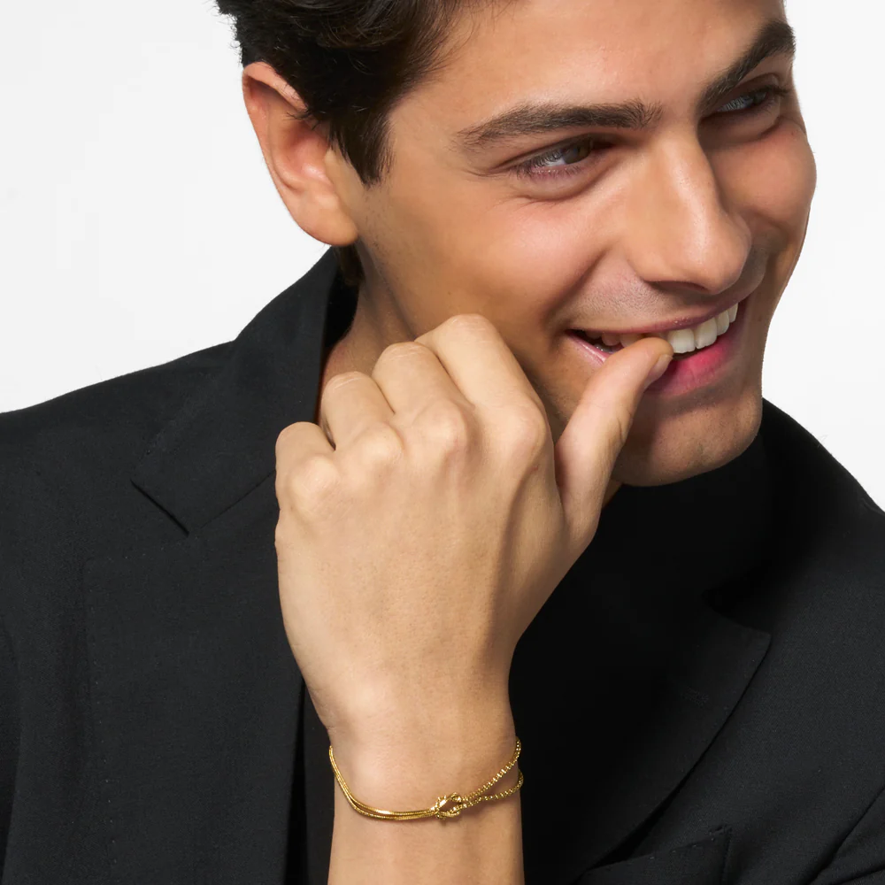 BRACCIALE UOMO IN ACCIAIO IP GOLD CON NODO - Image 3