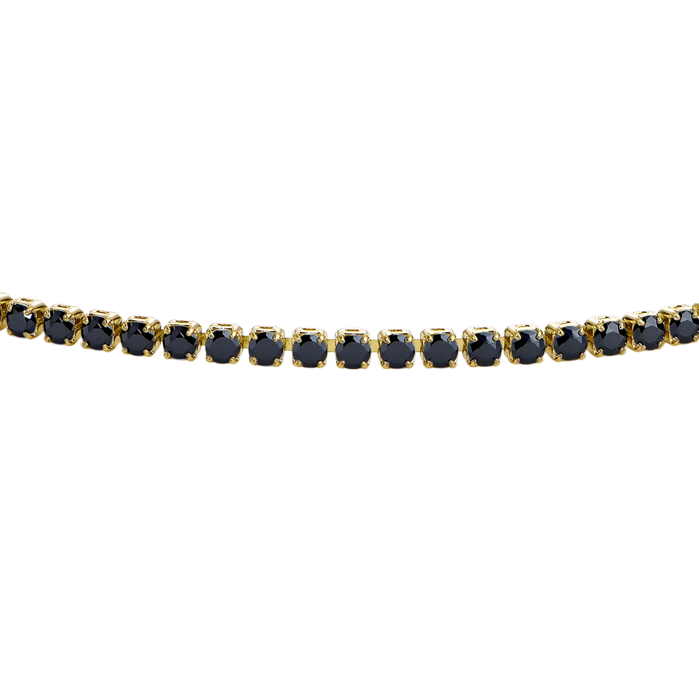 BRACCIALE UOMO IN ACCIAIO IP GOLD CON ZIRCONI NERI - Image 5