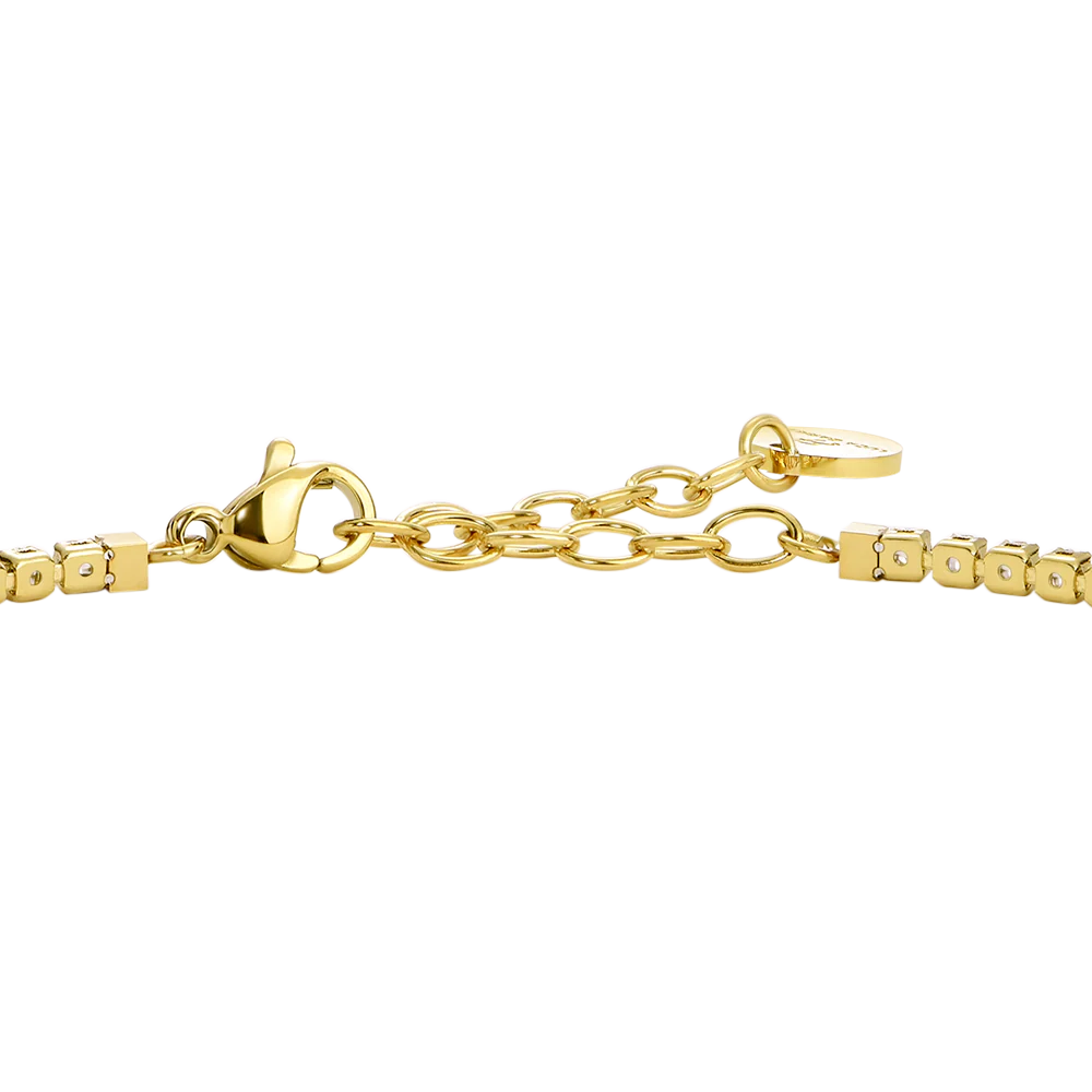 BRACCIALE UOMO IN ACCIAIO IP GOLD CON ZIRCONI NERI - Image 6